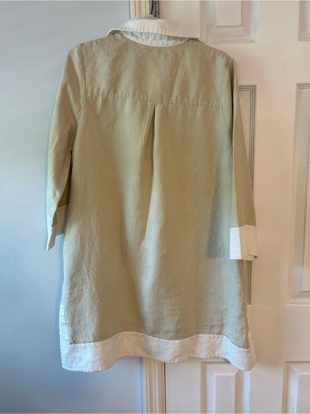 Tuckernuck Cream Linen Dress with White Trim - Picture 3 of 3